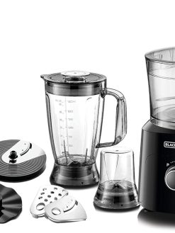 Black & Decker 5in1 Food Processor, 750W, 2L Bowl, 1.8L Blender, Jar, Grinder & Chopper, Plus 34 Extra Functions, Compact & Kitchen Appliance for Chopping, Slicing, Shredding, , FX775-B5