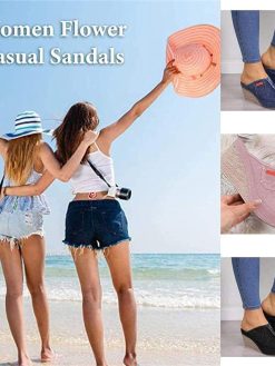ZJYZJQ Platform Sandals Mules Wedge Heel Retro Denim Canvas Sandals Women Open Toe Fish Mouth Slides Beach Travel Shoes