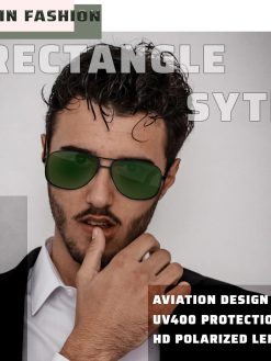 Joopin Rectangular Sunglasses for Men, Al-Mg Metal Frame Military Pilot Men Sun Glasses Driving UV Protection