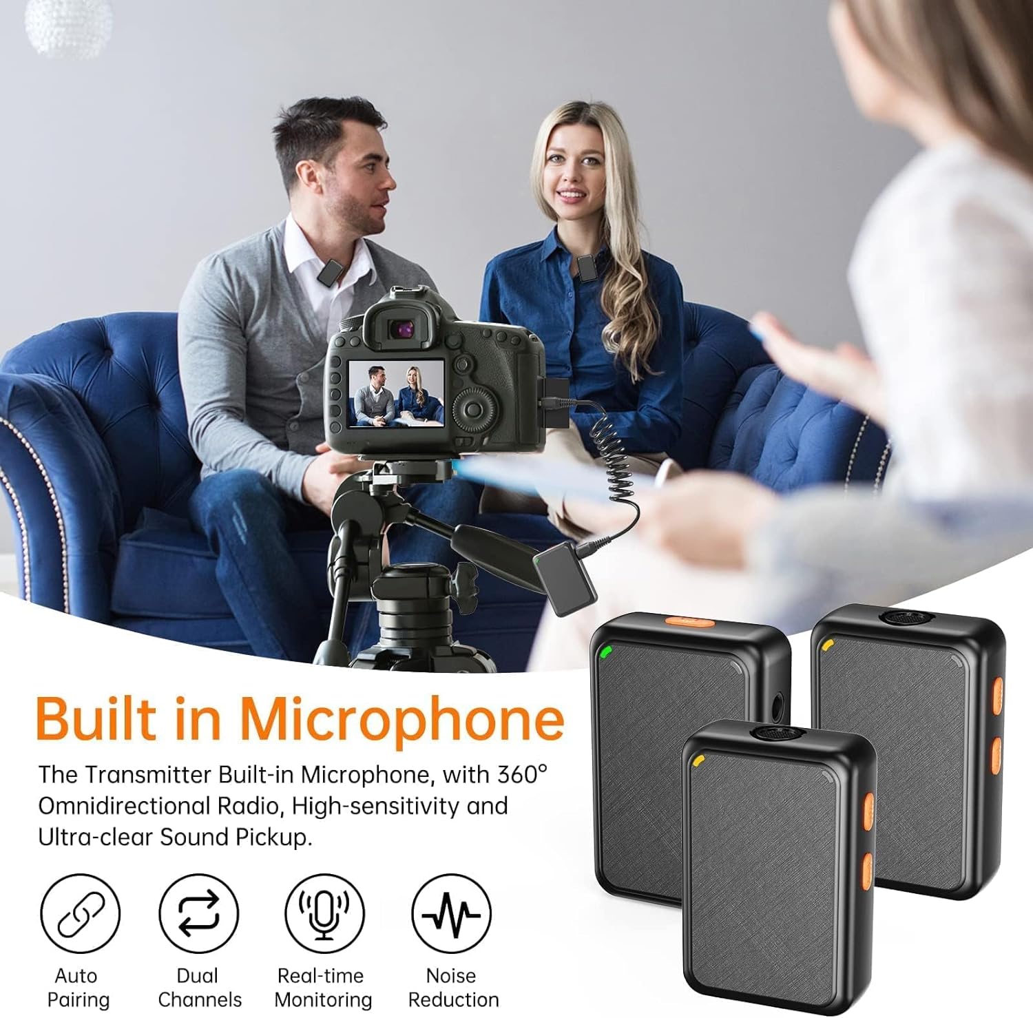 MIAO LAB 2 PCS Professional Wireless Lavalier adapter, Bluetooth, USB