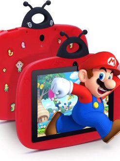 7 Inch Tablets For Kids,Android 12 4GB ROM+64GB Storage Expandable,Dual Cameras,Iwawa Pre-installed Smart Small Kids Tablets For Girls Boys Educational