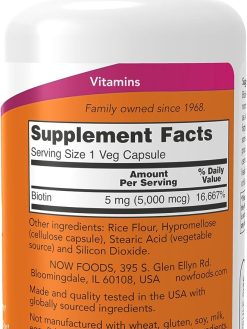 NOW Foods Biotin 5000mcg VCaps 60's