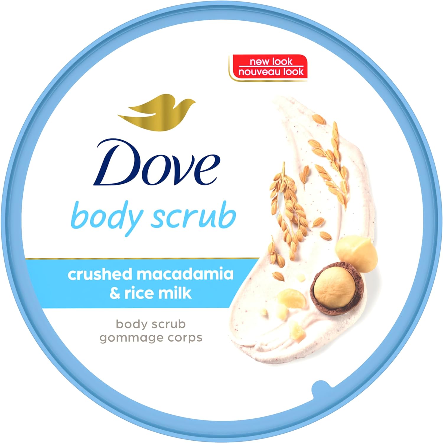 Dove Exfoliating Body Polish Scrub Reveals Visibly Smoother Skin Macadamia and Rice Milk Body Scrub That Nourishes Skin 10.5 oz