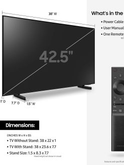 SAMSUNG 43-Inch Class Crystal UHD AU8000 Series - 4K UHD Dual LED HDR Smart TV (UA43AU8000UXZN, 2021 Model)