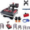 Impresomatic Heat Press Machine Combo Package Printer Transfer Sublimation Machine for T-Shirts, Hat, Mug, Plate, Cap, with Digital Display ​and 360-Degree Swing Arm (8 IN 1)
