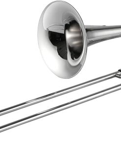 Labymos Silver Trumpet Alto Trombone Brass Bb Tone B Flat Wind Instrument with Cupronickel Mouthpiece Cleaning Stick Case