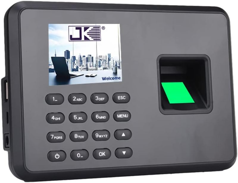 Eacam Attendance Machine Intelligent Biometric Fingerprint Password Access Control 2.4inch LCD Screen Employee Checking-in Recorder Time Attendance Machine Support U Disk Export Report