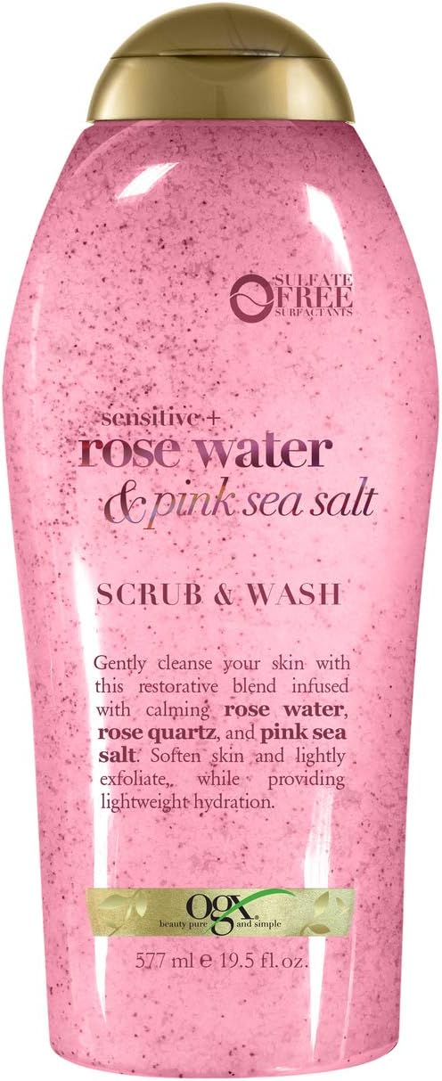 OGX Pink sea salt & rosewater gentle soothing body scrub, 19.5 Ounce