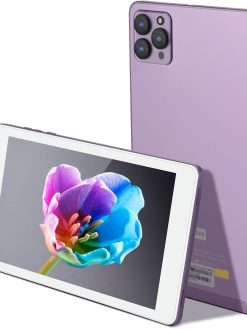 8 Inches Tablet, Android 12 Quad Core Processor 6GB RAM 256GB ROM Large Capacity Dual Cameras 1280 * 800 IPS HD Screen Cheap Tablet For Teenagers(Purple)