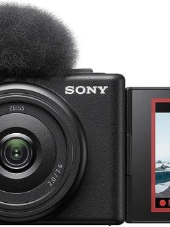 Sony ZV1F/B Vlog Camera for Content Creators and Vloggers Large 1 inch Sensor with Wide Angle 20mm Lens, Black