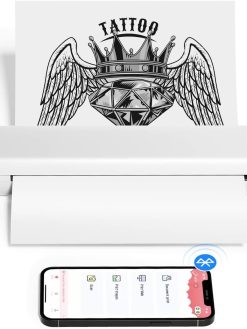 Phomemo Portable Printers Wireless for Travel, Thermal Tattoo Stencil Printer for Office, Home, Business, M08F-A4 Bluetooth Inkless Printer for A4 Size, Compatible with Smartphone & Laptop