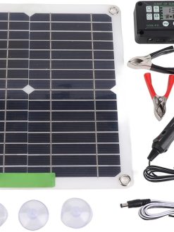 200 Watt 12V Portable Solar Panel Kit | Monocrystalline Solar Panel with Solar Charge Controller | Fast Charging QC3.0 USB-C | Ideal for Car Automotive Boat Marine RV Camping