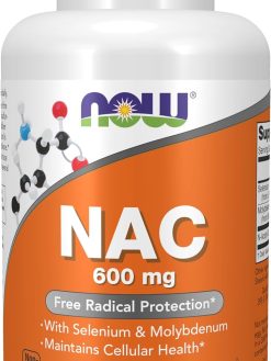 Now Foods NOW Supplements, NAC (N-Acetyl Cysteine) 600mg with Selenium & Molybdenum, 100 Veg Capsules