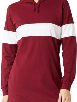 Miss Olive Women's Cotton Hooded Knee-Length Dress