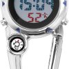 Carabiner Digital Watch, Clip on Quartz Watch, Waterproof and Shockproof Pocket Fob Watch Glow in The Dark with Alarm Clock Date Week for Outdoor Sports