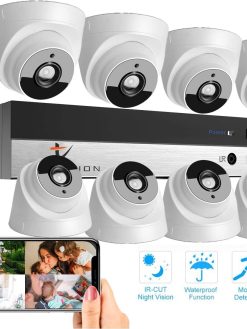 Tomvision Full HD 1080P 8 Channels DVR CCTV Kit - 8 Camera Indoor Surveillance System with 1TB