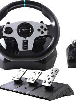 Game Racing Wheel, Pxn V9 270°/900° Adjustable Racing Steering Wheel, With Clutch And Shifter, Support Vibration And Headset Function, Suitable For Pc, Ps3, Ps4, Xbox One, Nintendo Switch.