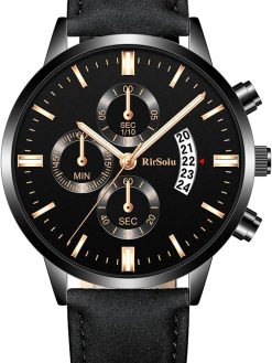 Joleritc RS0053 Fashionable Luxurious Men Business Watch Elegant Quartz Wrist Watch with Strap 30M WaterproofLuminousCalendar Analog Watch for Men