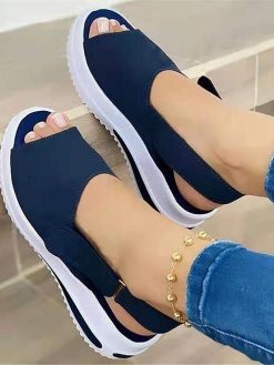 WEDFGX New Women Sandals Soft Stitching Ladies Sandals Comfortable Flat Sandals Women Open Toe Beach Shoes Woman Footwear, 38 EU