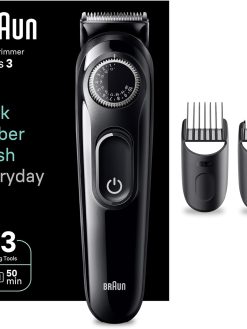 Braun BT 3410 Beard Trimmer 3 With Precision Wheel, 3 Styling tools, 50 mins Runtime. Ultra Sharp Blade, Ultimate Precision at Home, Look Barber Fresh Everyday