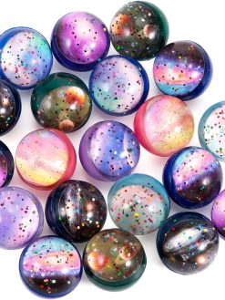 Bouncy Balls - KASTWAVE Rubber Balls for Kids - Bowling Bounce Balls, 20 PCS Bouncy Balls, 32mm Space Theme Bouncy Balls for Kids Party Favors, Gift Bag Filling