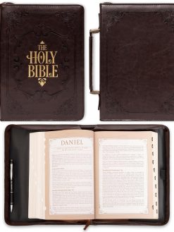 Brown Embossed "Holy Bible" Bible / Book Cover (Large)