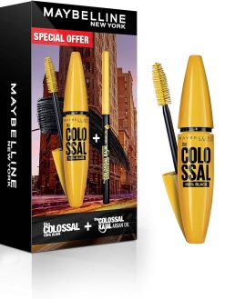 Maybelline New York 2 Piece Set: Colossal 100% Black Mascara + Kajal Argan Oil Khol Eyeliner