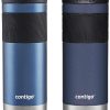 Contigo SnapSeal Insulated Stainless Steel Travel Mug with Grip 2-Pack, 20 oz., Blue Corn Transparent Satin & Midnight Berry