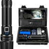 OMIRA Flashlight High Lumens, Rechargeable, XHP70.2 Super Bright 30000 Lumens Flashlight, IP67 Waterproof, Zoomable Handheld Flashlight, High Power Flash, For Camping
