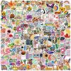 200 Pcs Cute Aesthetic Waterprof Vinyl Anime Stickers Sticker for Water Bottle Laptop Hard Hat Skateboard Kids Teens Girls Boys Adults (Cute Pattern)