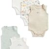 Mothercare Unisex EB805 Little Zoo 5 Pack Bodysuits Sleeveless