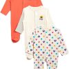 Cheekee Munkee Baby Girls 3 Pk Sleepsuits