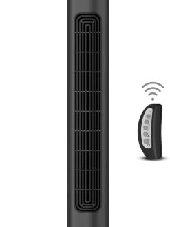 Sure Tower Fan with Remote Control, Bladeless Powerful with 3 Speeds, Timer Function, Standing Oscillating Fan for Home, Bedroom & Office, Black, STF36AZ