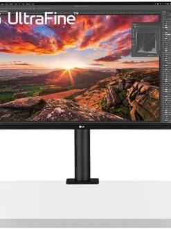 LG 32 inch 4K UHD Monitor UltraFine Display Ergo IPS Display, HDR 10, USB Type-C, AMD FreeSync, Reader Mode, Stand with C-Clamp, Black - 32UN880-B