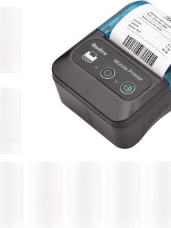 Eacam Mini Mobile Receipt Thermal Printer USB & BT Connection Printer Compatible with Windows/Android/iOS, Portable Pocket Printers with 11 Thermal Paper Roll