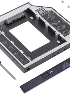 2nd HDD SSD Hard Drive Caddy Tray, 12.7mm Universal SATA to SATA 2nd SSD HDD Hard Drive Caddy Adapter Tray Enclosures for DELL HP Lenovo ThinkPad ACER ASUS Laptop Replace DVD-ROM Optical Bay