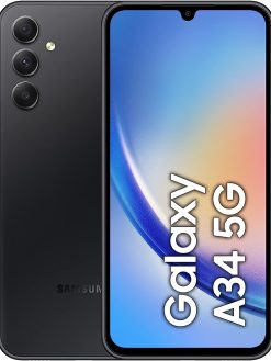 Samsung Galaxy A34 Dual SIM Mobile Phone Android, 8GB RAM, 128GB, Awesome Graphite, 1 Year Manufacturer warranty, UAE VERSION