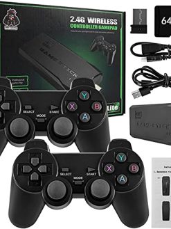 Retro Game Console with Dual Wireless Controllers Plug & Play Video Game Stick Built in 3500/10000+ Games, 9 Classic Emulators, TV 4K High Definition HDMI Output, Great Gift for Adults and Kids (64G)