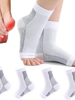 Sweet seven : Compression Socks for Men and Women - Relief for Neuropathy for Plantar Fasciitis Relief Soothing Relief Compression Socks 15-20 mmHg,4Pairs（S/M）