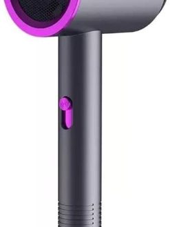 Ionic hair dryer Quick-drying hair dryer Mute hair dryer Blue light hair dryer Portable hair dryer Silent Dry hair quickly at 57°C constant temperature to reduce hair damage.(Black)