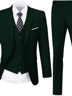 Men's Suits Slim Fit 3 Piece Blazer Jacket Vest Pants Formal Business Suits for Men