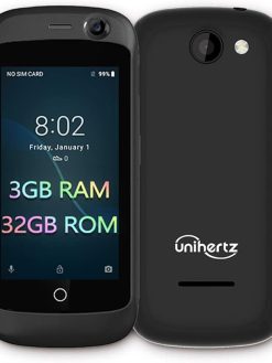 Unihertz Jelly Pro 3GB+32GB, The Smallest 4G Smartphone in The World, Android 8.1 Oreo Unlocked Smart Phone, Black