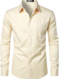 ZEROYAA mens Modern/Fitted Button Down Shirt (pack of 1)