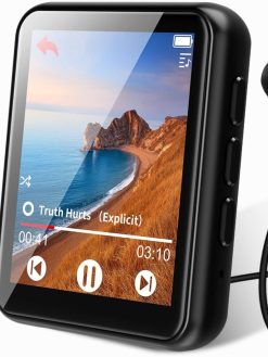 MP3 Player Bluetooth 5.0 Touch Screen Music Player Portable mp3 Player with Speakers high Fidelity Lossless Sound Quality mp3 FM Radio Recording e-Book 1.8 inch Screen MP3 Player Support (128GB)