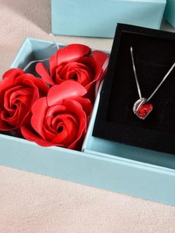 Eternal Roses & Jewelry Box - Blue Valentine's Day Gift with Artificial Flowers. Express Love on Valentine's, Mother's Day, Birthday, Anniversary. Rose Jewelry in Elegant Box