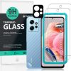 IBYWIND Screen Protector For Xiaomi Redmi Note 12 4G(6.67"),with 2Pcs Tempered Glass,1Pc Camera Len Protector,1Pc Backing Carbon Fiber Film[Fingerprint Reader,Easy to install]