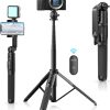 ULANZI SK-03 Selfie Stick Tripod, 64" Professional Stable Phone Tripod Stand for Smartphone/Camera/Gopro, 3 in 1 Extendable Phone Tripod with Detachable Remote for Travel Selfies Video Recording Vlog