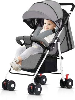 Occuwzz Baby Stroller-Travel Stroller/Lightweight Baby Travel Gear/Fold Baby Trolley Push Chair,Toddler from 0 Months+, Multi-Position Seat,Storage Basket,5 Point Safety Harness(Grey)