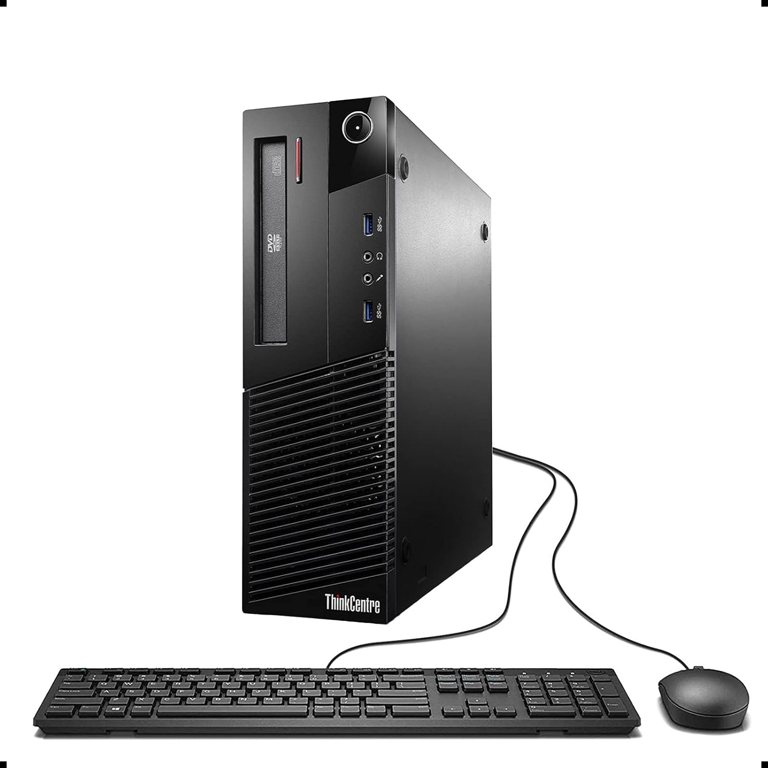 Lenovo ThinkCentre M83 Renewed Business Desktop | intel Core i5-4590 CPU | 8GB RAM | 500GB HDD | Small Form Factor (SFF) | Windows 10 Pro. | Mouse & Keyboard included | RENEWED
