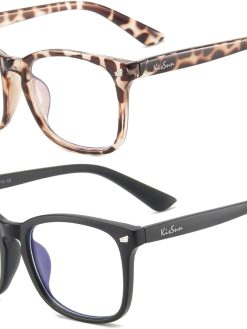 2 Pack Blue Light Blocking Reading Glasses Computer Glasses Filter UV Glare Blocking Fashion Gaming Eyeglasses Women Men Square Frame, Black